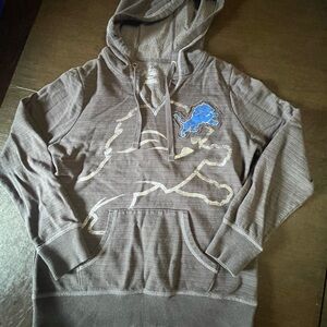 Majestic DETROIT LIONS gray Hoodie with Blue Graphic